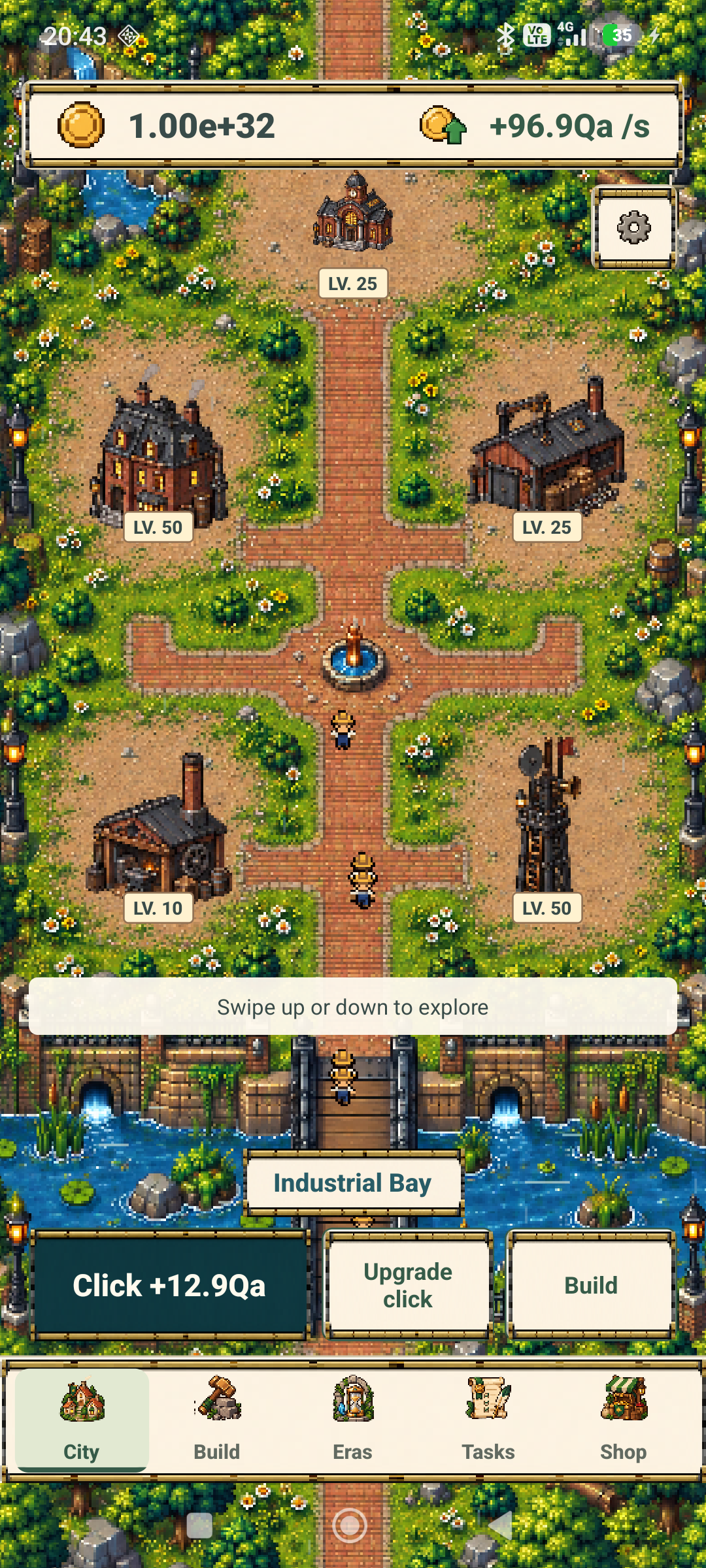 Android gameplay: industrial buildings beside the river